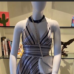 Beautiful navy and white halter dress